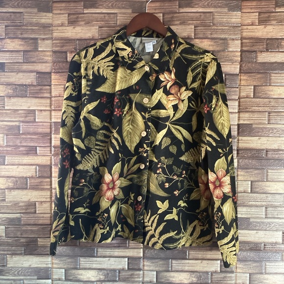 Vintage XL Coldwater Creek Collared Button Front Jacket Tapestry EUC - Picture 1 of 8